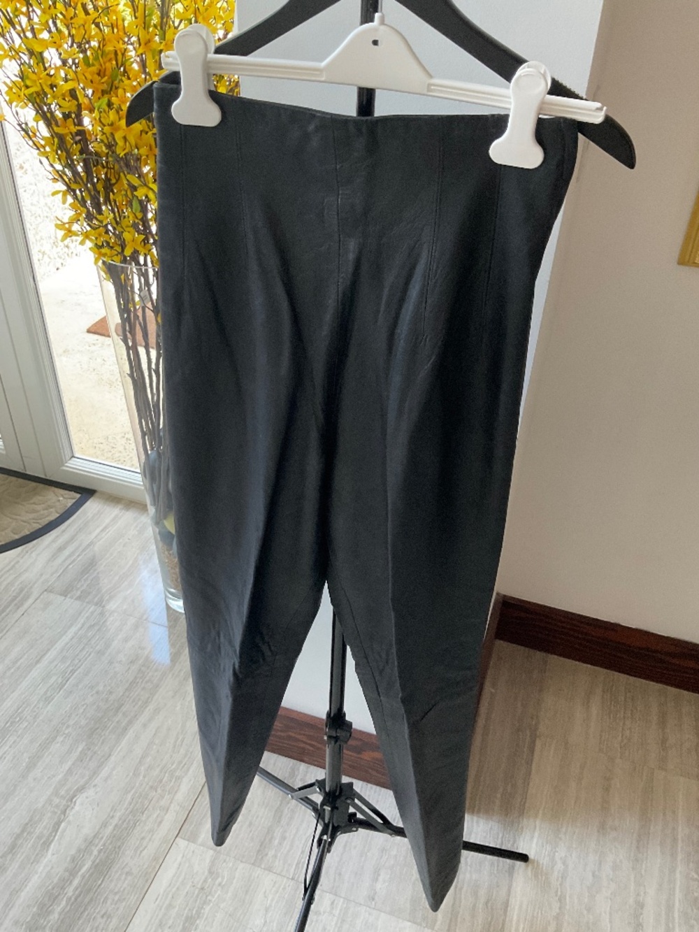 Vintage Ellen Tracey Leather Black Pants Size 8